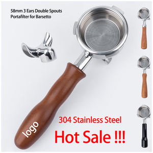 304SS 58mm Koffiemachine Vervangende Handgreep Barista Gereedschap Bodemloze Tuit Types 58mm 3-Oren Espresso Portafilter voor Barsetto - Product Image 2