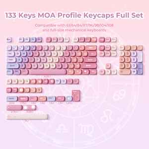 XVX Keycaps Thème du Zodiaque Sublimation par Teinture PBT Ensemble de Keycaps 133 Touches Personnalisé Mignon Clavier Mécanique - Product Image 2