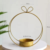 Pot de fleurs en fer doré, peint à la main, motif géométrique floral, pour la maison, le jardin et la décoration de mariage, vente en gros