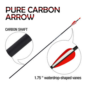 Alta precisione 4.2mm di carbonio frecce, Ultra rettilineità ± 0.001, .003, .006, 31 pollici 350 della colonna vertebrale per 1500 per arcieri - Product Image 2