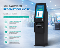 Игровой автомат TCK2100 Vortex Online Skill Game с выдачей купонов и киоском для самостоятельной выдачи банкнот, функция SDK 1