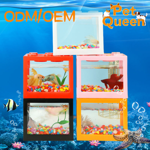 Mini <span class=keywords><strong>aquarium</strong></span> transparent en acrylique, blocs de construction, bac à poissons rouges, <span class=keywords><strong>aquarium</strong></span> de bureau moderne et écologique, boîte de 200 ml - Product Image 1