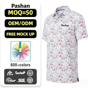 Full Customization Golf Polo Shirts Eco Friendly Sublimation Printed Custom Pattern Logo Golf Shirts