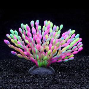 PKY Aquarium Fish Tank Landscape Decoration Color Fluorescent Silicone Soft <strong>Coral</strong> <strong>Branch</strong> Water Grass Simulated <strong>Coral</strong> - Product Image 3