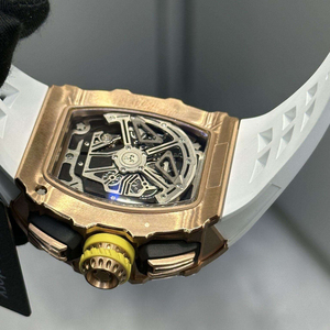 High Quality Luminous <b>Chronograph</b> Sport Charm Rose Gold Fashion Mechanical Sapphire Carbon Fiber Case 22mm Silicone Strap - Product Image 4