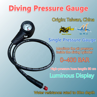 Console de plongée triple SB Scuba avec manomètre 0-400 BAR, boussole de profondeur lumineuse 80m et tuyau haute pression certifié CE