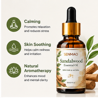 Huile essentielle de bois de santal 100% pure et naturelle, qualité aromathérapie premium pour diffuseur, soin de la peau, massage