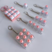 Porte-clés Patte de Chat Mignonne en Silicone, Jouet Anti-Stress Lumineux pour Clavier Mécanique, Écologique et Durable, Cadeau Anti-Stress