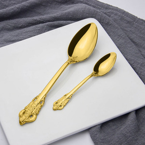 La mejor venta de vajilla chapada en oro real, juegos de regalos, juego de cubiertos de acero inoxidable, juegos de cubiertos de boda - Product Image 4