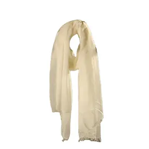 Echarpe e lenço de seda modal branco liso para tingimento