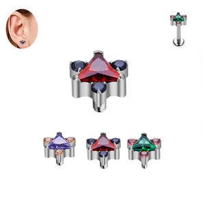Pendientes <span class=keywords><strong>de</strong></span> <span class=keywords><strong>Titanio</strong></span> Gaby ASTM F136 con Zirconia G23, Tipo Stud Roscado, Accesorios DIY para <span class=keywords><strong>Piercing</strong></span>, Compromiso, Daith, Hélix, Cartílago - Product Image 2