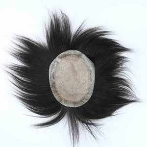 Parrucchino in Veri <span class=keywords><strong>Capelli</strong></span> Umani per <span class=keywords><strong>Uomo</strong></span>, Varie Taglie, <span class=keywords><strong>Capelli</strong></span> Remy di Grado Superiore con Base in Seta, Tipo di <span class=keywords><strong>Capelli</strong></span> Cinesi - Product Image 1