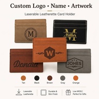 Porte-cartes de crédit en cuir PU gravé au laser de haute qualité avec design de logo personnalisé élégant et professionnel pour plusieurs cartes de crédit