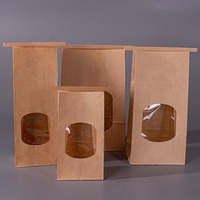 Sacs d'emballage en kraft jetables écologiques, auto-scellants, avec poignée Flexiloop, fenêtre, impression dorée sur la surface, logo personnalisé