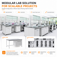 Système de mobilier de laboratoire en H personnalisé pour projets de laboratoire évolutifs avec rangement modulaire et plan de travail résistant aux produits chimiques