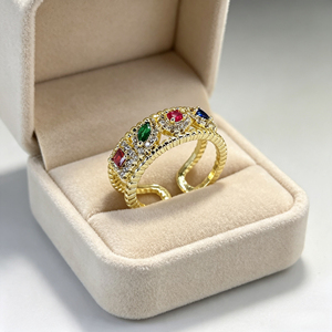 Anello aperto geometrico dal design creativo per donna, accessorio da indossare ogni giorno - Product Image 4
