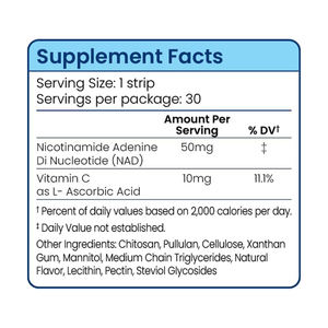 Tiras Orales de NAD Sin Azúcar para Energía y Concentración, con Vitamina C, de Disolución Rápida, Empaque Personalizado para Adultos, Soporte OEM/ODM - Product Image 5