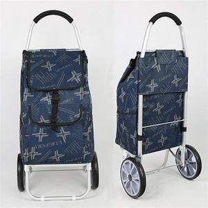 Chariot de courses léger 600D en tissu Oxford imprimé, chariot de Shopping sur 2 roues avec sac détachable <span class=keywords><strong>Shoppi</strong></span> - Product Image 6