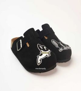 Personalizado hombres mujeres cuero genuino bordado Unisex casa al aire libre mulas zuecos sandalias corcho zapatillas - Product Image 2