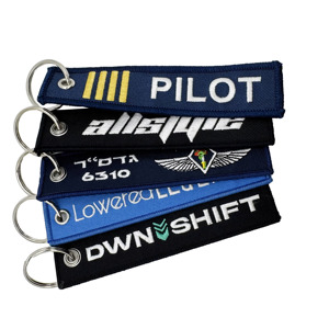 <span class=keywords><strong>Portachiavi</strong></span> all'ingrosso alla moda <span class=keywords><strong>con</strong></span> logo personalizzato in tessuto, lettere ricamate e design in cordino corto - Product Image 3