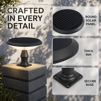 Lampe solaire architecturale de qualité supérieure 30W OEM ODM, norme européenne IP65, ronde, effet pleine lune, pour poteau de jardin ou balise paysagère