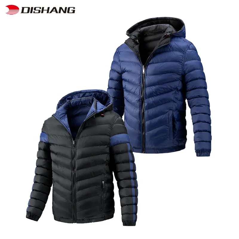 Custom Design Men Warm Fashion Puffer Jacket Winter Thicken Coat Men's Reversible Jacket