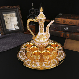 Service à vin Baijiu de style antique, tasses classiques haut de gamme, bouilloires domestiques de luxe léger, décorations anciennes - Product Image 1