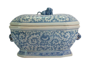 Scatola decorativa classica blu e bianca della porcellana cinese antica per la casa urna & barattolo con PA per l'ornamento decorazione della casa eccellente - Product Image 3
