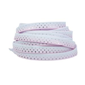 เชือกรองเท้าโพลีเอสเตอร์แบบแบน ลายพิมพ์สีสันสดใส แต่งด้วยจุดเงินและคริสตัลติดร้อน ขนาด 8 มม. สำหรับรองเท้าผ้าใบ ขายส่ง ขายดี - Product Image 5