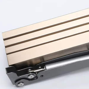 Table pliante multifonctionnelle en alliage d'aluminium avec rail coulissant, ouverture silencieuse, installation facile, pour la maison, le bureau, la salle à manger/le bar/le bureau GQK - Product Image 2