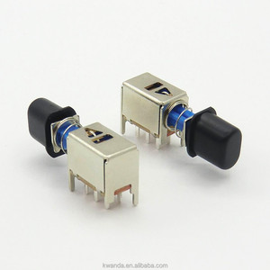Self <strong>Lock</strong> 6-Pin Pust Button 2Row 2Way Black Ellipse Sleeve 1NO1NC Button Switch - Product Image 4