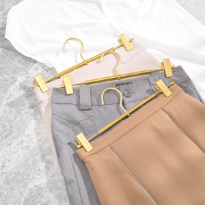 Wholesale Iron Metal Pants Racks Clothing Organizer Hanger Set with Golden Hook Type - Product Image 3