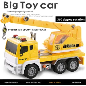 Ensemble de véhicules de construction à grande échelle pour enfants Modèle en plastique Bétonnière Camion et jouet Grue Friction Jouet Véhicule - Product Image 2