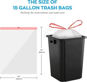 Wholesale Custom Printed HDPE Plastic Waste Rubbish <b>Bags</b> in Rolls 13 Gallon Garbage Trash <b>Bags</b> Draw <b>String</b> ISO9001 Certified - Product Image 4