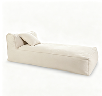 Fauteuil pouf géant d'extérieur imperméable pour adultes, canapé-lit paresseux, housse de pouf géante longue uniquement
