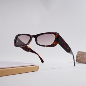 Lunettes de soleil rectangulaires en acétate faites à la main en gros, logo personnalisé, monture vintage petite, unisexe, tendance Y2K - Product Image 5