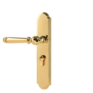 มือจับล็อคประตูไม้ด้านหลังเป็นไม้วิลล่าสีทองหรูหราสไตล์อเมริกาเหนือ - Product Image 1