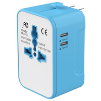 Harga Bagus oleh HHT-202 dengan 2 TYPE C Mini Travel Universal Portable Socket Charger International Adapter untuk Iphone 16