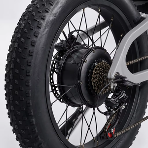 Vélo électrique gris haute performance de la marque KRISTIAN, avec double <span class=keywords><strong>suspension</strong></span>, pneus larges 20x4.0 et cadre de type cyclomoteur. - Product Image 5
