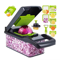 Accessoires de cuisine, mandoline manuelle 16 en 1 pour pommes de terre, coupe-oignons, hachoir à légumes multifonctionnel, trancheuse à légumes