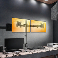 Support double moniteur 27 pouces à 2 bras pour bureau, rehausseurs d'écran PC compatibles VESA - Support double moniteur en stock