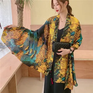 180*90cm Designer Silk Scarf Foulard Long Large Shawl Wrap Lady Hijab muffler women female beach sunscreen pareo fashion