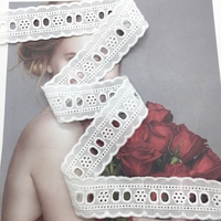 En stock – Ruban de dentelle à double bordure 100 % coton de 30 m pour accessoires de vêtements, robes, et textiles de maison DIY