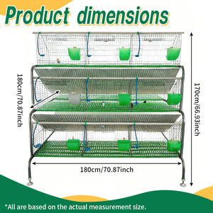 3 katmanlı 18 hücreleri tavşan kafesi hayvan yuva kafes sıcak daldırma galvanizli çift sıra yamuk tavşan kafesi - Product Image 2