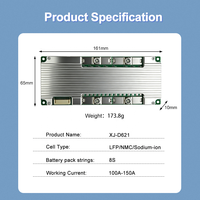 XJ-D621 BMS 8S 24V LifePO4 Li-ion Sodium-ion Batterie BMS 8S 100amp 150amp Hardware BMS LFP NMC Balance NTC 24Volt BMS