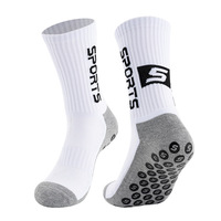 Nouveau adulte Grip anti-dérapant sport papier carte hommes chaussettes tricoté anti-dérapant Football chaussettes Football chaussettes