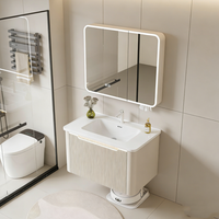 Meuble de salle de bain rectangulaire moderne en aluminium, finition laquée, miroir inclus, écologique, résistant à l'eau