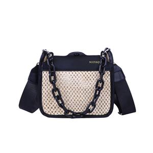 Sac à main en herbe tressée pour femmes tendance, sac à bandoulière unique de luxe, petit sac carré pour téléphone portable - Product Image 2