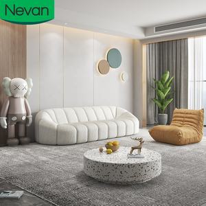 Diseño minimalista muebles de sala de estar precio barato personalizado cómodo tela blanca sin brazos moderno sofá seccional para el hogar - Product Image 1