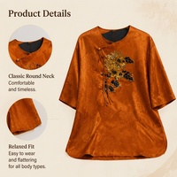 Haut de costume Tang en soie de mûrier Xiangyunsha lourde, brodé à la main avec boutons grenouille, nouveau style chinois, chemisier vintage pour femme, vente en gros